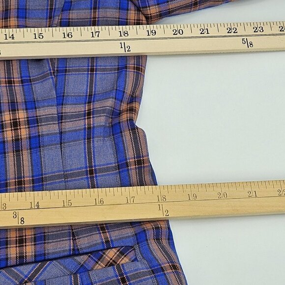 Grey Lab Neon Plaid Blazer Jacket Blue & Orange Women's M Preppy Academia - Picture 12 of 13